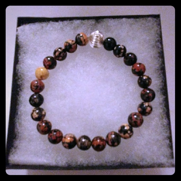 Jewelry - Red Snowflake Obsidian Stone Bracelet